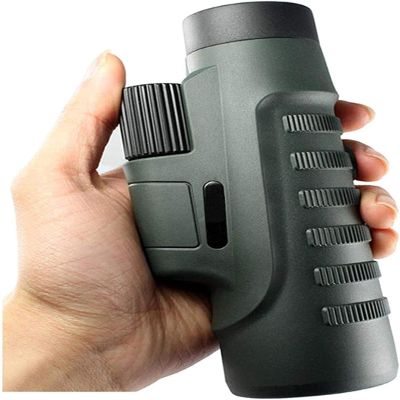 10x42 High Power Life Waterproof BAK4 Prism FMC Lens Monocular Compact with Smartphone Adapter Monocular for Adult Bird Watching Outdoor TravelMonocular Telescope (Edark Green)