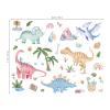 Fufuquare Cartoon Dinosaurs Peel and Stick Wall Stickers Animals and Plants Wall Decals for Nursery Bedroom Living Room Bathroom view 4