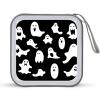 JTREHY 40 Sheets Capacity CD Case Storage Bag,Halloween Goth Printed Portable Zipper CD DVD Case Holder Large Capacity CD Wallet for Car, Home, Office, Games Disc, Audio Music view 1