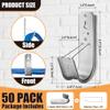 Gadgetzan 50 Pack J Hooks for Cable Management | 2 Inch Galvanized Steel J-Hook with Retainer Clip for Hanging Cable & Wire Support Ceiling Mount to Ceilings Beams view 2
