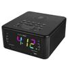 HANNLOMAX HX-206Wi Alarm Clock Radio with Wireless Charger, RGB Color Display, USB Port for Charging and MP3 Playback, Bluetooth, Soothing Sleep Sounds, Aux-in, AC Operation only. (Black) view 1