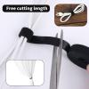 40pcs Hook and Loop Cable Ties with 2 Roll Extension Straps, Reusable Cable Straps Sticky Back Cord Organizer Self Adhesive Wire Management for Home and Office Desk (White,Black) view 4