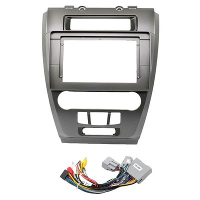 QIDALASER 10.1 Inch Car Radio Fascia Frame Adapter for Ford Fusion 2009-2012 2Din Dash Head Unit Android MP5 Panel Installation Kit (Gray an Cable)