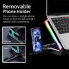 AFPSDLFJDLS Laptop Cooler for Laptop 12-18 Inch Six Fans LCD Screen Laptop Cooling Pad Adjustable Notebook Stand Two Port(E) view 2