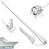 VHF Marine Radio Antenna 156-163MHz Fiberglass Waterproof Boat Antenna 43.5in with 22.9ft(7m) RG-58U Cable,PL259 Male Connector Adjustable Ratchet Fixed Mount Base view 1