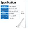 VHF Marine Radio Antenna 156-163MHz Fiberglass Waterproof Boat Antenna 43.5in with 22.9ft(7m) RG-58U Cable,PL259 Male Connector Adjustable Ratchet Fixed Mount Base view 2