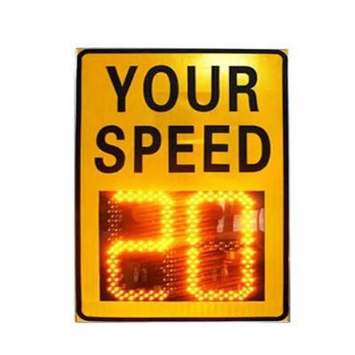 Cokvbato Solar 2 Digital Radar Led Speed Limit Sign, Outdoor Vehicle Speed Display Radar Car Detector Solar Led Radar Speed Road Warning Sign(20"x27")