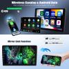 2G+64G Car Radio for Jeep Cherokee 2013-2018 with Wireless Carplay Android Auto,10.1 Inch Touchscreen Car Stereo Radio Support Mirror Link WiFi GPS Navigation Bluetooth FM RDS EQ SWC Backup Camrea view 3