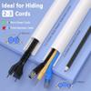ZhiYo D Cord Hider for Wall Mount TV, 39in(3 x L13) Self-Adhesive Cable Hider Kit, PVC Cord Covers for Wires on Wall, White Cable Raceway, Paintable Wire Hiders, 1.2" (W) x 0.55" (H) view 2