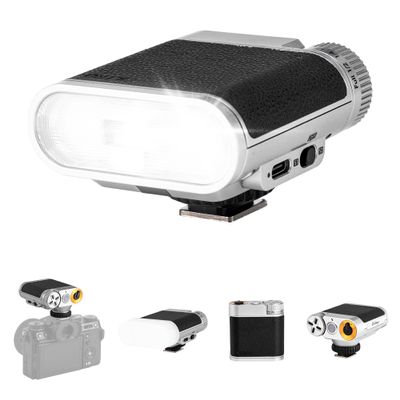 VILTROX Vintage Z1 Retro Camera Flash  Hot Shoe Speedlite for DSLR & Mirrorless Cameras, Type-C Fast Charging, Adjustable Brightness, Detachable Softbox, Portable Photography Lighting