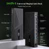 Minthouz DisplayLink Docking Station, 2 PD Triple Display 4K@60Hz for 3 Monitors, Thunderbolt 4/3 100W Charging & 160W Power, 3HDMI, 6 USB with Gigabit LAN, USB C for M1 M2 M3 M4 Mac/Windows/Chrome view 2