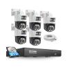 ZOSI 4K Dual-Lens PoE Security Camera System, 5 x 4K 8MP Pan/Tilt (2x4MP) PoE 360 Camera Outdoor, Person/Vehicle Detect, Spotlight Siren, Color Night Vision, 8CH 8MP NVR with 2TB HDD (16CH Expandable) view 1