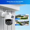 ZOSI 4K Dual-Lens PoE Security Camera System, 5 x 4K 8MP Pan/Tilt (2x4MP) PoE 360 Camera Outdoor, Person/Vehicle Detect, Spotlight Siren, Color Night Vision, 8CH 8MP NVR with 2TB HDD (16CH Expandable) view 2