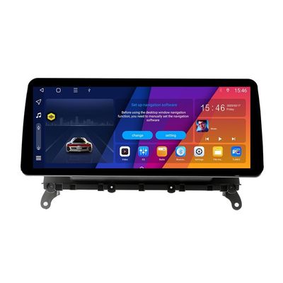 Kunfine Octa Core 2G+32G Car CarPlay Android Auto 12.3" QLED Display Navigation Stereo Touchscreen Headunit GPS Radio Pad Tablet Reverse Camera Media Player for BMW X3CIC 2011-2013
