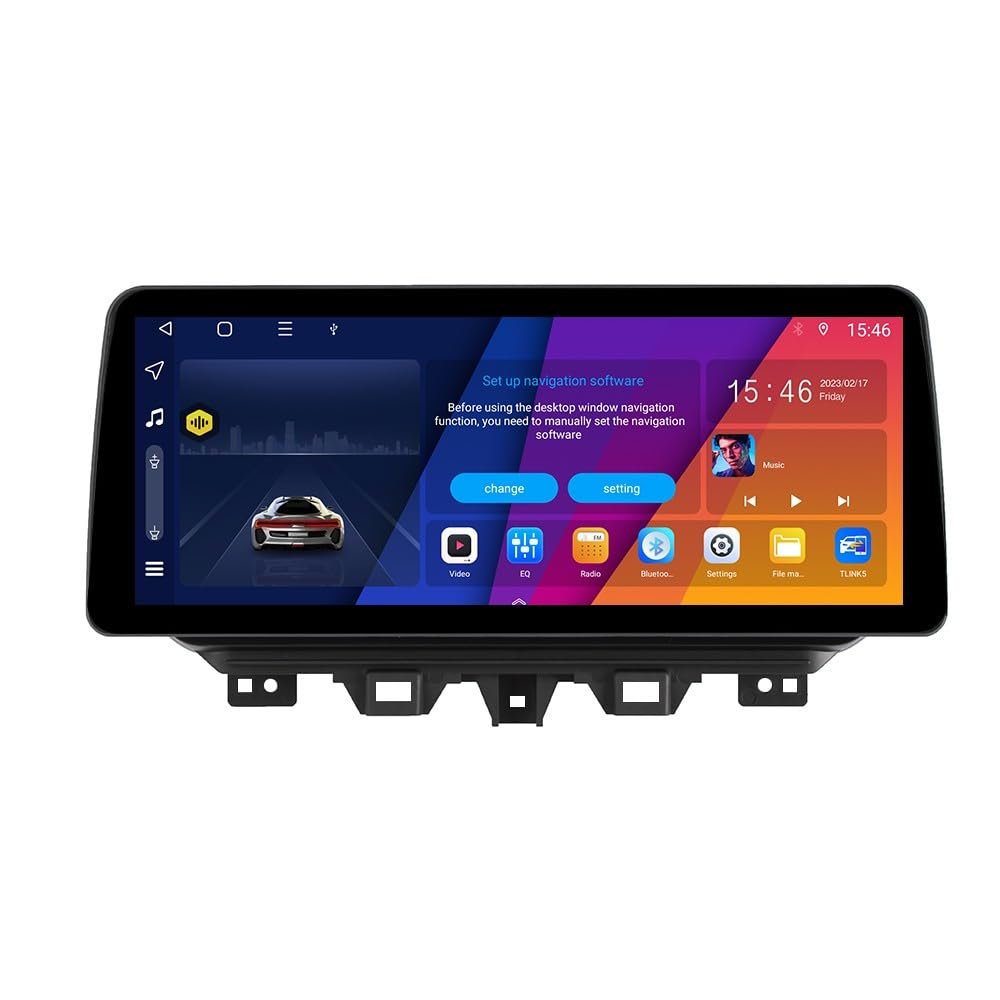 Kunfine Octa Core 8G+256G Car CarPlay Android Auto 12.3" QLED Display Navigation Stereo Touchscreen Headunit GPS Radio Pad Tablet Reverse Camera Media Player for Hyundai Tucson 2019-2020