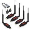 Wireless HDMI 4 Receivers and 1 Transmitter,200FT/60M 4K Decode 1080P Output,Plug and Play 2.4/5.8G @60Hz,Portable Multi-TVs Extender Kit, Multi-Screen Sync for Laptops to TVs/Monitors view 1