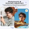 Bluetooth Glasses for Women, Anti-Blue Light Photochromic Sunglasses Smart Audio Glasses for Women Men ,Open Ear Sound Mic & Speakers, Magnetic Charging, Color-Changing Lenses, Voice Assistant view 4