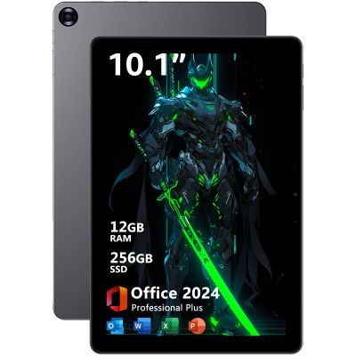 AE86 10.1" Touchscreen Tablet PC/Mini Computer with Pen, 12GB RAM 256GB SSD, Core m3 up to 3.4GHz, Win 11 Pro, Office 2024, USB-C, Micro HDMI, BT 5.0, WiFi 5 Space Gray