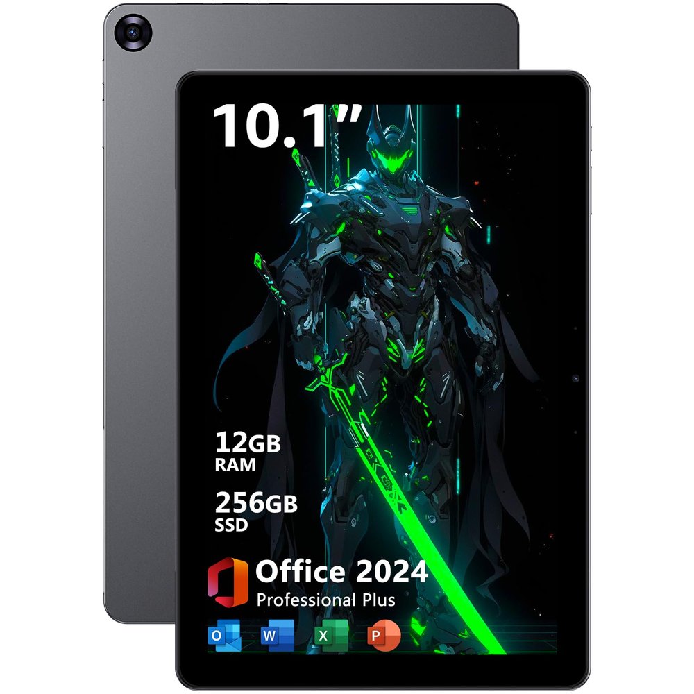 AE86 10.1" Touchscreen Tablet PC/Mini Computer with Pen, 12GB RAM 256GB SSD, Core m3 up to 3.4GHz, Win 11 Pro, Office 2024, USB-C, Micro HDMI, BT 5.0, WiFi 5 Space Gray
