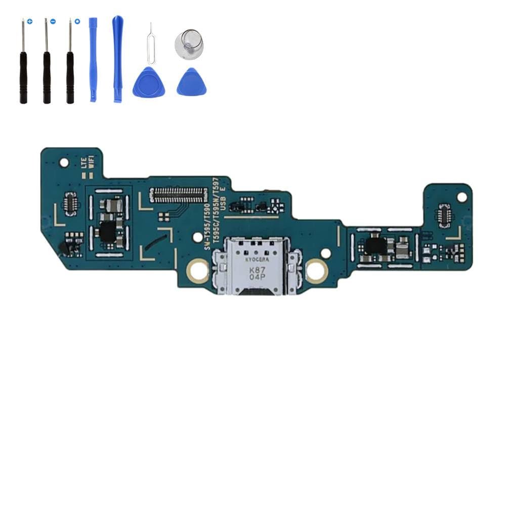 Eutoping USB Charging Port for Samsung Galaxy Tab A 2018 10.5 T590 Dock Connector Charger Board Flex Cable Assembly Replacement with Tool