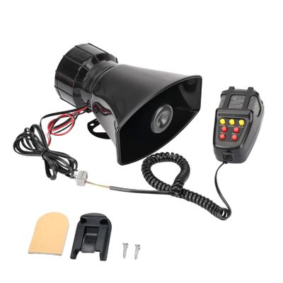 100W 7 Tone Car Siren Horn PA System, 12V Emergency Vehicle Speaker with Microphone, Loud Warning Alarm Megaphone for Truck, Car, Motorcycle, SUV, Boat