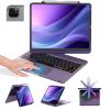 BABG Keyboard Case for iPad Air 13 inch(M3/M2)&iPad Pro 13(M5/M4),iPad Pro 12.9(6th/5th /4th/3rd Gen) Case with Keyboard,360 Rotatable,Toupad,Backlits,Pencil Charging-Midnight Purple view 1
