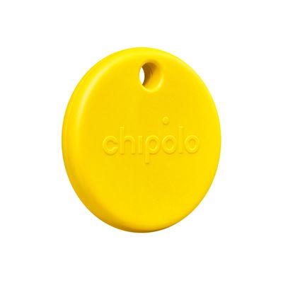 Chipolo POP Tracker Tag - Colorful, Compatible, Loud Bluetooth Tracker with Call Your Phone & Out of Range Alert, Works with Apple Find My or Google's Find My Device (Yellow)