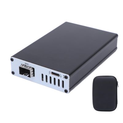 10G Ethernet Adapter, USB SFP Fiber Port, Aluminum Alloy, High Speed Data, Plug and Play, for Network Connection (Single Port)