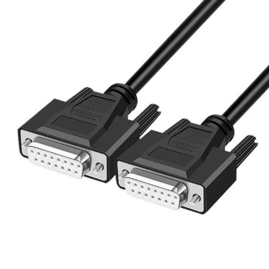 BOXUWFO HONGP DB15 Data Cable DB15 Male to Female 15-pin Connector 2 Rows of 15-Pin Serial Port Parallel Cable(1m,DB15F-DB15F)