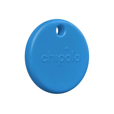 Chipolo POP Tracker Tag - Colorful, Compatible, Loud Bluetooth Tracker with Call Your Phone & Out of Range Alert, Works with Apple Find My or Google's Find My Device (Blue)