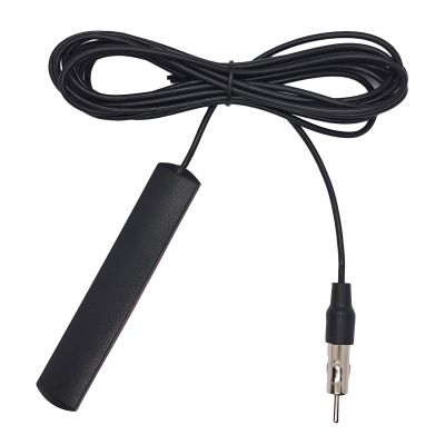 Universal Car Radio Antenna for AM/FM HD Radio - Hidden Windshield Adhesive Patch Antenna with DIN Plug, Compatible with Car Truck SUV Boat Stereo Receivers & Amplifiers