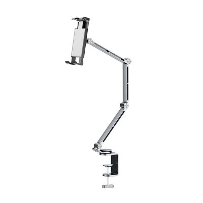 ADPVRLUQ Aluminum Alloy Portable Monitor Stand with 360 Degree Rotation Folding Arm Desktop Stand VESA Mount 15.6 17.3 Inch Extended Monitor(Clamp)