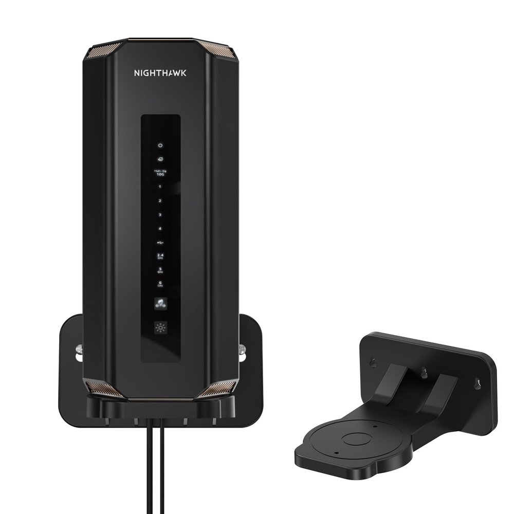 XLTTYWL Orbi 370 Wall Mount Kit, Orbit 7 Mount Bracket Optimize Space Compatible with Orbi 7 Mesh Systems & All Net Gear Nighthawk 7 Routers(RBEWMB-10000S) (Black, 1 Pack)
