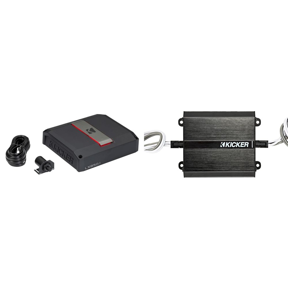 Kicker LX850.1, 46KISLOAD2 Smart Radio Interface, 850w Mono Class-D Subwoofer Amplifier with Smart Bass (51LX8501)