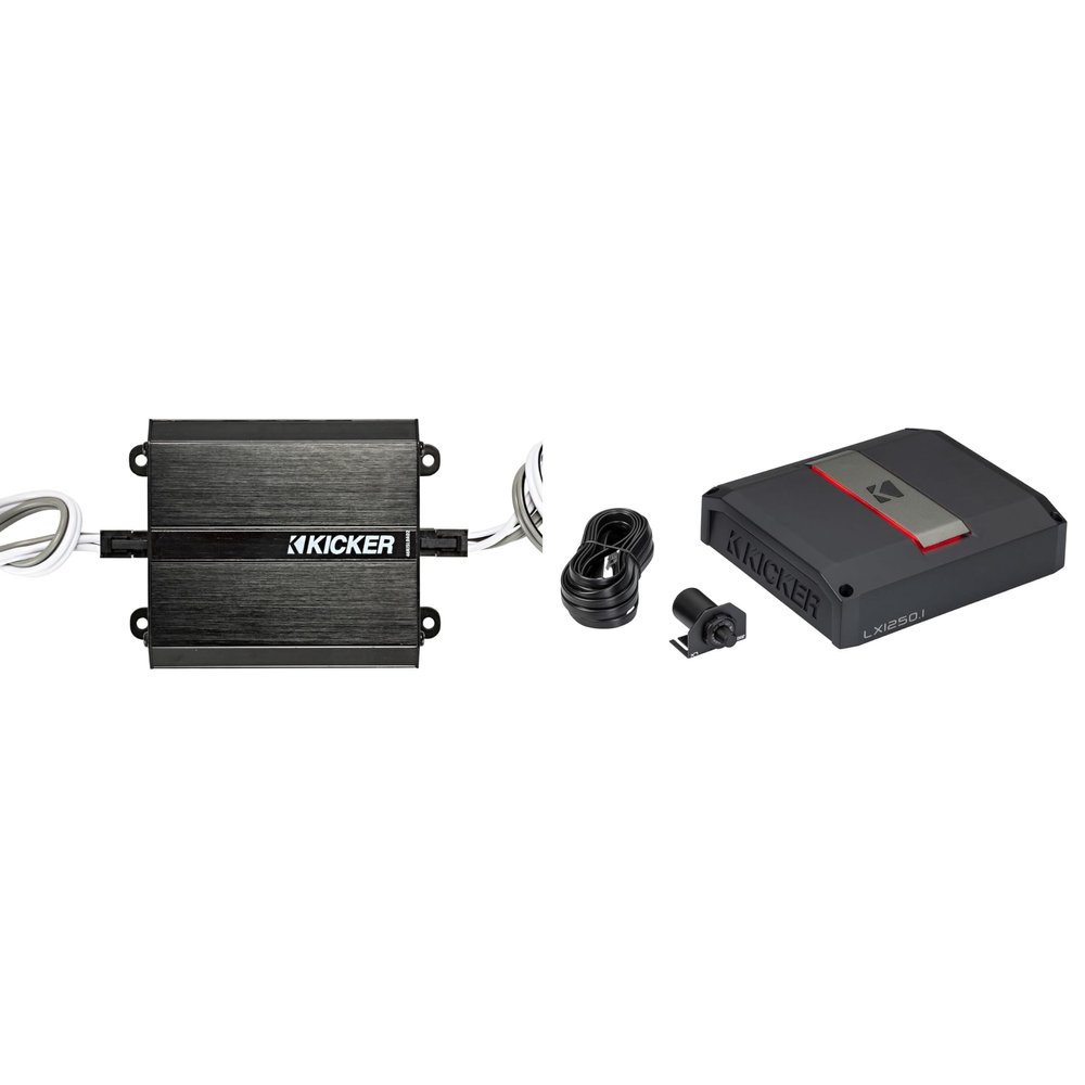 KICKER LX1250.1, 46KISLOAD2 Smart Radio Interface, 1250w Mono Class-D Subwoofer Amp (51LX12501)