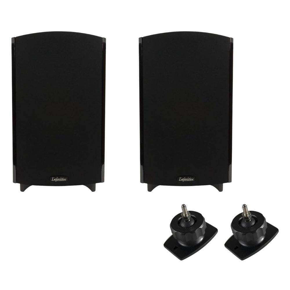 Definitive Technology Home Theater Bundle: 2X ProMonitor 1000 Speakers (Black) + Pro-Mount 90 Wall Brackets