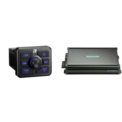Kicker 51KBTR Powersport Bluetooth Receiver w/ 48KMA3604 Amplifier