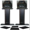 Rockville Bundle: Pair APM8D 8" 500W Active/Powered Studio Monitor Speakers Bundle with Pair 28" Bookshelf Speaker Stands & Pair of RRS263M Foam Studio Monitor Isolation Pads (3 Items) view 1