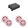 ATG 1000 Watt RMS Full Range Compact Marine 4 Channel Amplifier with (2) Pair 8" RGB White Marine Speakers view 1
