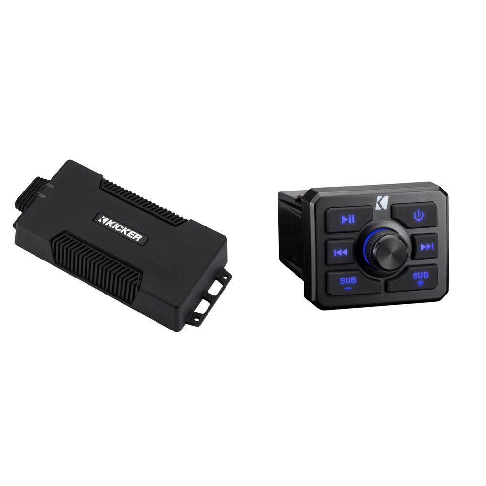 Kicker 51KBTR Powersport Bluetooth Receiver & 48PXA4004 Amplifier