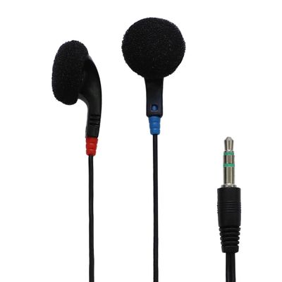 Avid Products JS-75 Earbuds/Earphones | Stereo Black Disposable Earbuds with 3.5mm Plug (100 Pack)