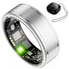 Anarow Smart Ring for Women  Fitness Tracker Ring with Heart Rate, SpO2, Blood Pressure, Sleep Monitoring, Step & Calorie Counter, No Subscription Fee, iOS & Android Compatible (Silver, 9) view 1