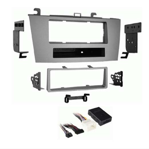 Single DIN Car Stereo Installation Kit Compatilble with Camry Solara (Silver) 2004, 2005, 2006, 2007, and 2008 for Factory Amplified Equipped Models