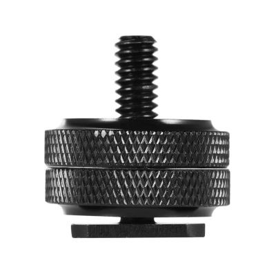 1/4 Hot Shoe Mount Phone Holder Double Nut Cold Shoe Adapter Bracket 1/4 Tripod Screw to Flashes Hot Shoe Adapter for Camera