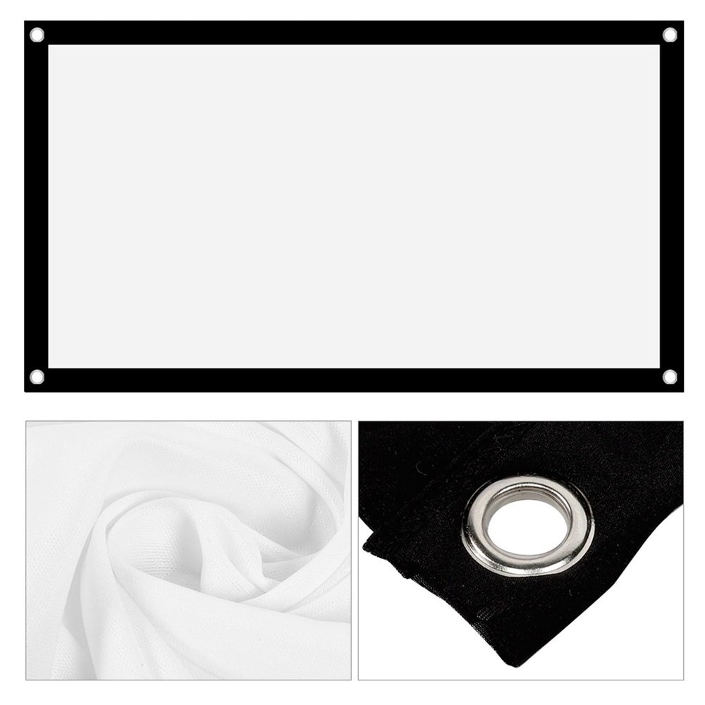 120 inch Projector Screen 16:9 Thicken Portable Non Crease Projector Curtain, Projection Screen for Home Theater Office Outdoor