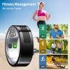 Betunich Smart Ring,24H Body/Sleeping/Fitness Monitor with Wireless Charging,Health Ring with IP68 Waterproof,Fitness Tracker for Men/Women,Portable APP Connection for Music Reading Photo (Black, 8#) view 4