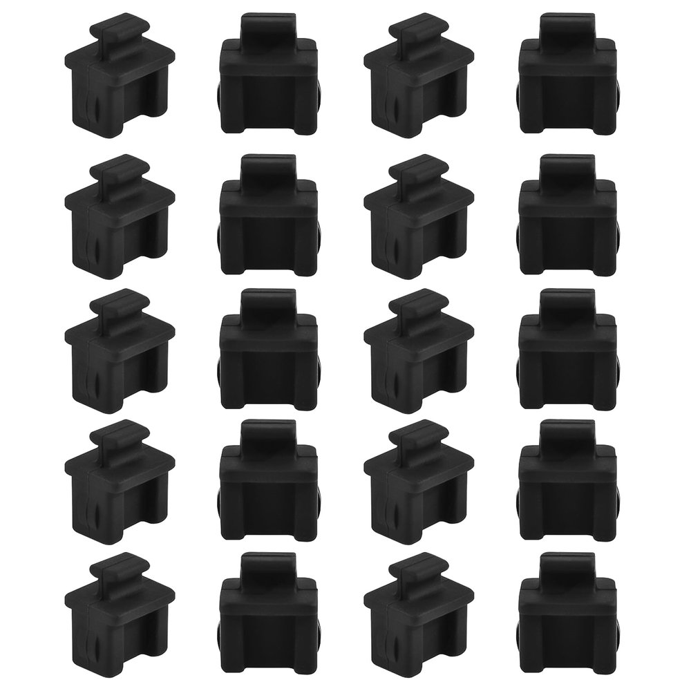 FOCMKEAS SFP-B Plug Protective Cover 20 Pcs Anti-Dust Protector Caps, Plug Protector Caps for SFP-B Female Ports and Computers Black Silica Gel