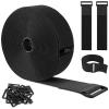 26ft x 2in Heavy Duty Cable Straps with 20pcs Plastic Buckles, Free Cut to Length Cinch Strap, Reusable & Adjustable Hook and Loop Straps for Cable Ties, Cord Organizer, Wire Management view 1