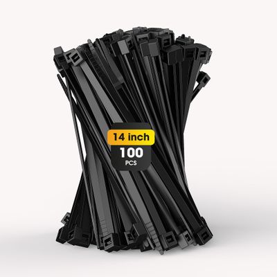 14 Inch Zip Ties Heavy Duty, 100Pack Cable Ties 200 LBS Tensile Strength Wire Ties for Garden, Farm Home and Office