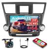 DSP [4+64G] Android 15 Car Stereo for Toyota Highlander 2008-2014 with Wireless Carplay Android Auto, Hikity 10'' Touchscreen Radio Bluetooth Mirror Link GPS WiFi SWC AI/FM/RDS/32EQ Backup Cam+Mic view 1